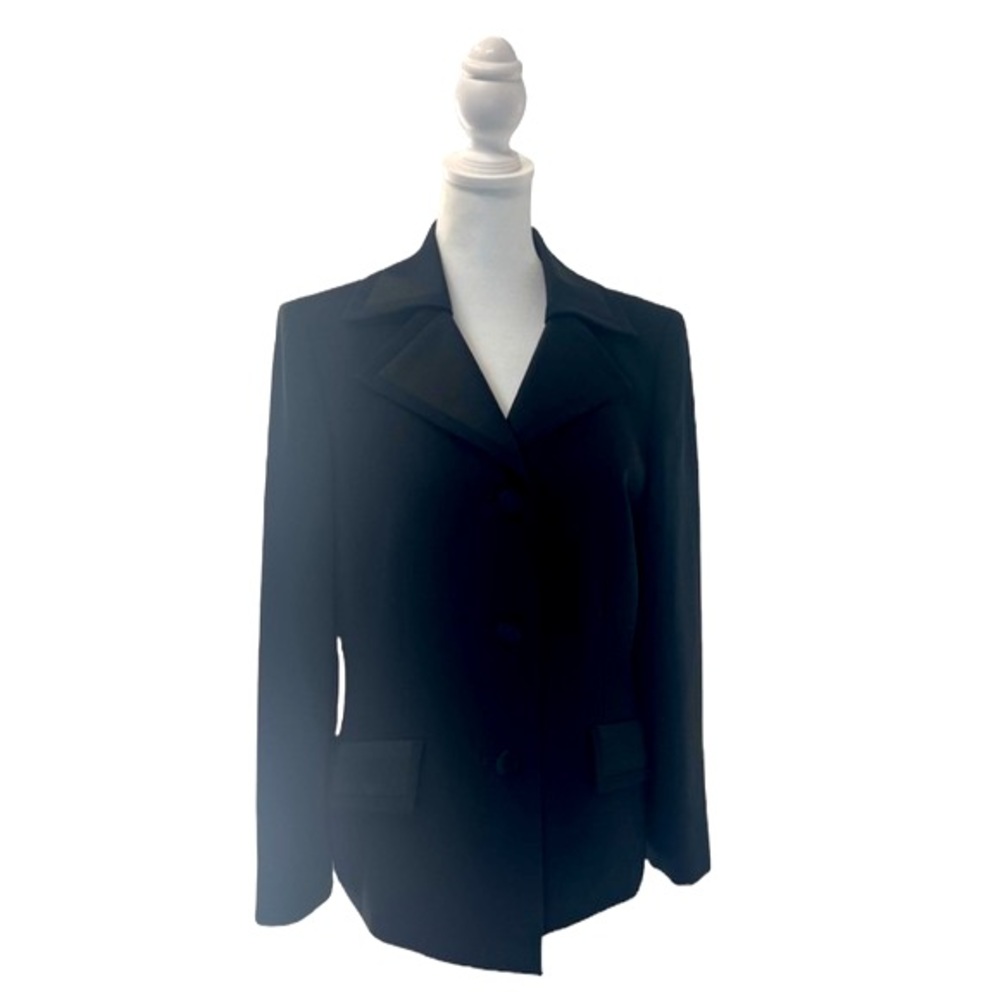 Kasper Black Satin Trimmed Blazer